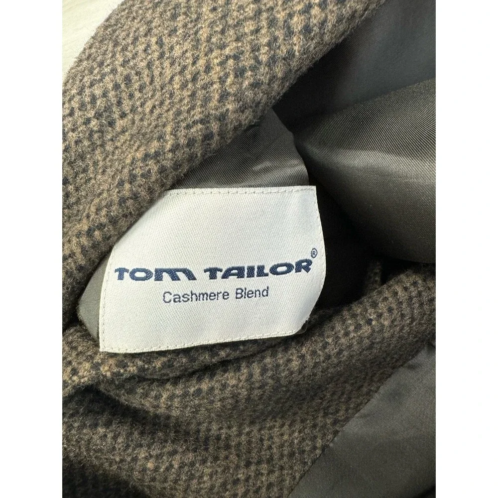 TOM TAILOR Sport Coat Blazer Jacket Mens  Brown Cashmere Blend 44L Academia Prep